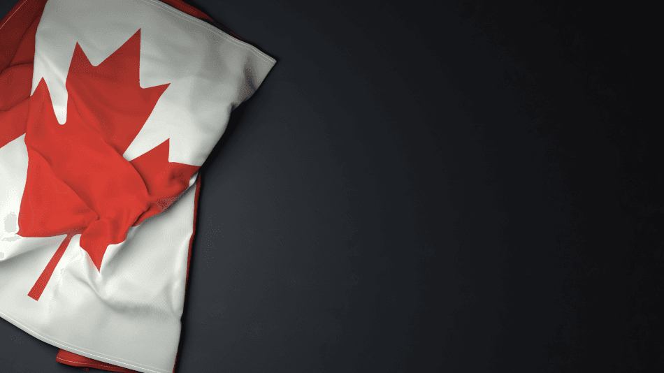 folded canadian flag
